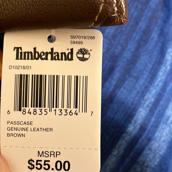 Timberland Men's Genuine Leather Bifold Passcase Wallet Brown - Picture 5 of 8